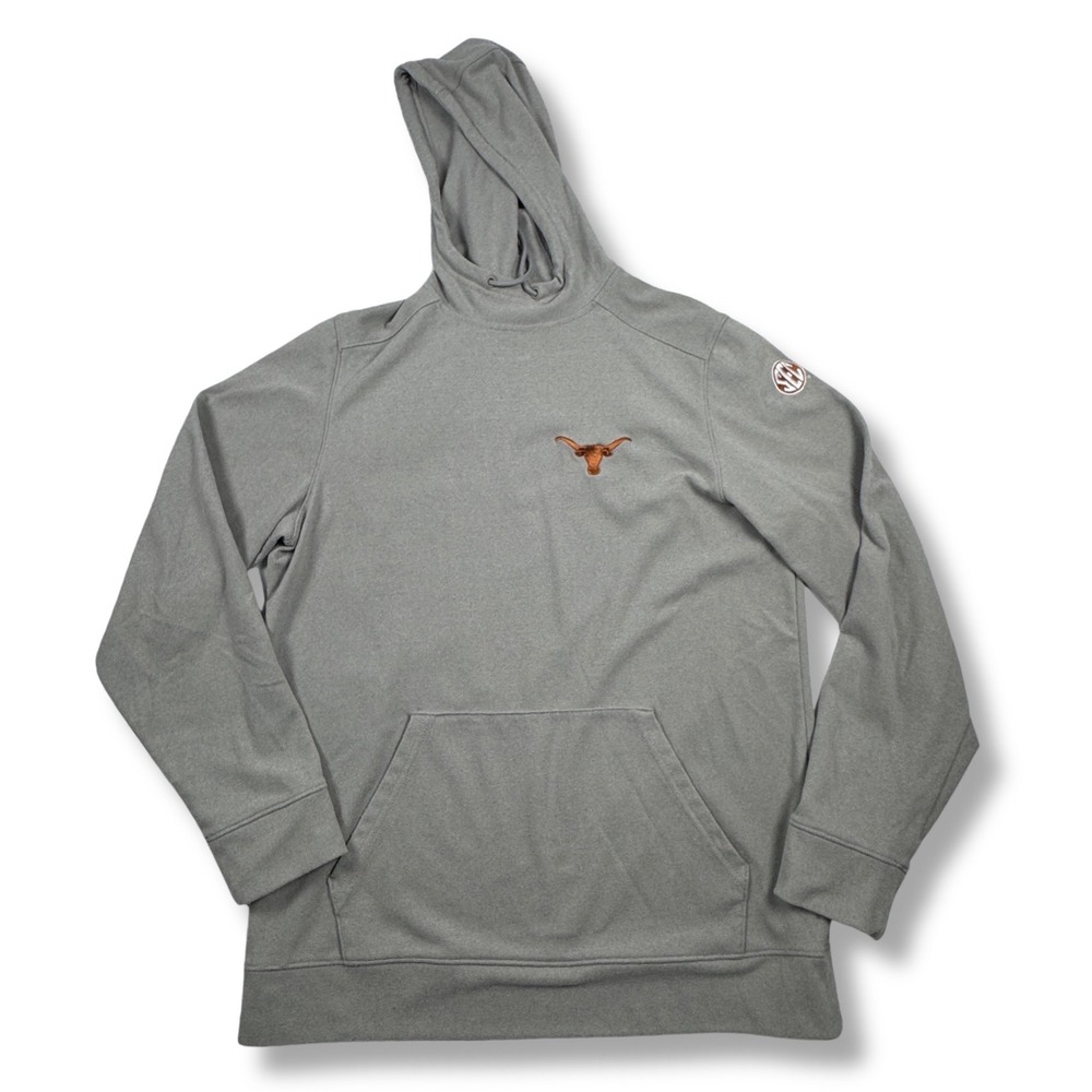 Antigua Texas Longhorns Hoodie SEC Patch Pullover Mens Gray M 105650